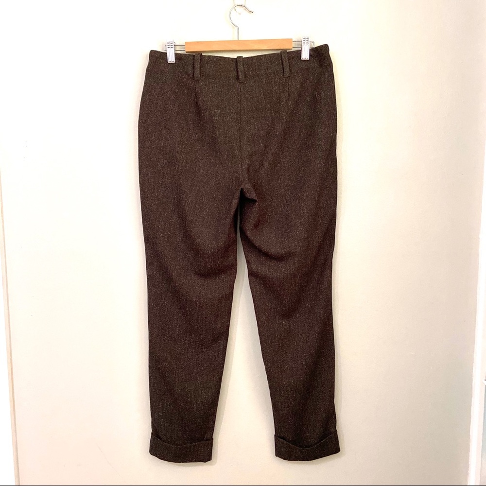 J. Jill Chocolate Brown Tweed Trousers Size 10 - Picture 4 of 7